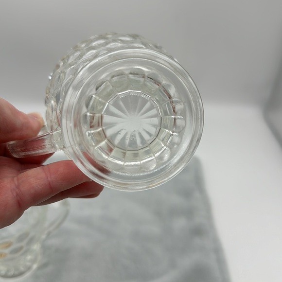 Anchor Hocking Vintage Bubble Pattern Clear Glass-Sugar Bowl & Creamer - Picture 7 of 10